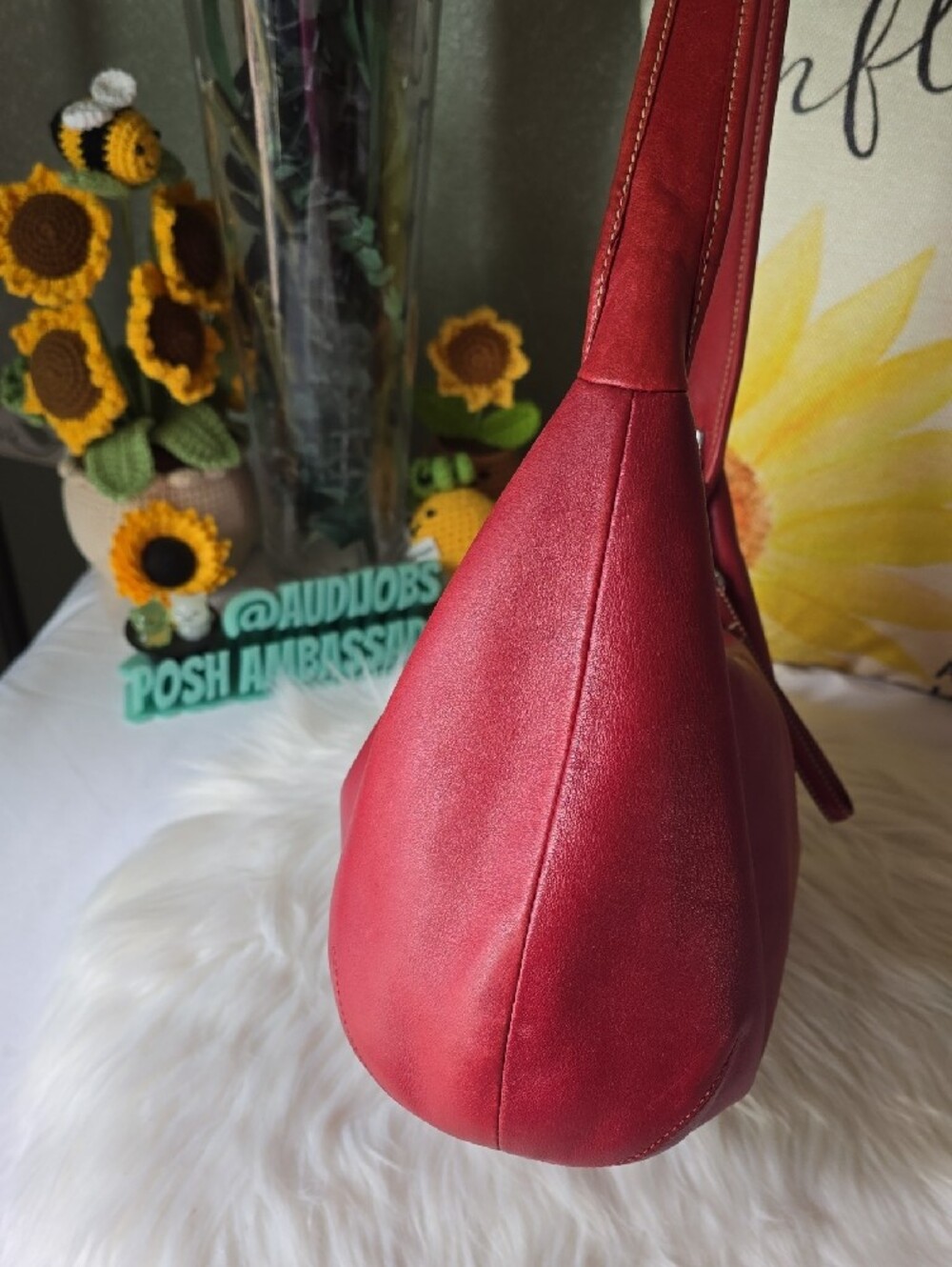 Coach Ergo Hobo Red Leather Shoulder Bag Y2k A04M-9219 - Picture 5 of 16